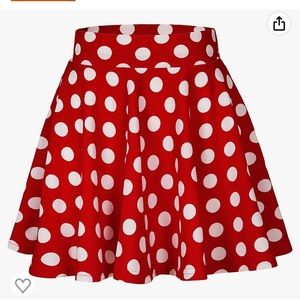 Red and White Polka Dot Mini Skirt